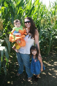 Mini corn maze with the kids