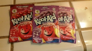 I used 3 Kool-Aid purples with one different packet